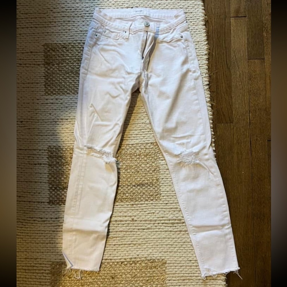 Hudson White Distressed Jeans